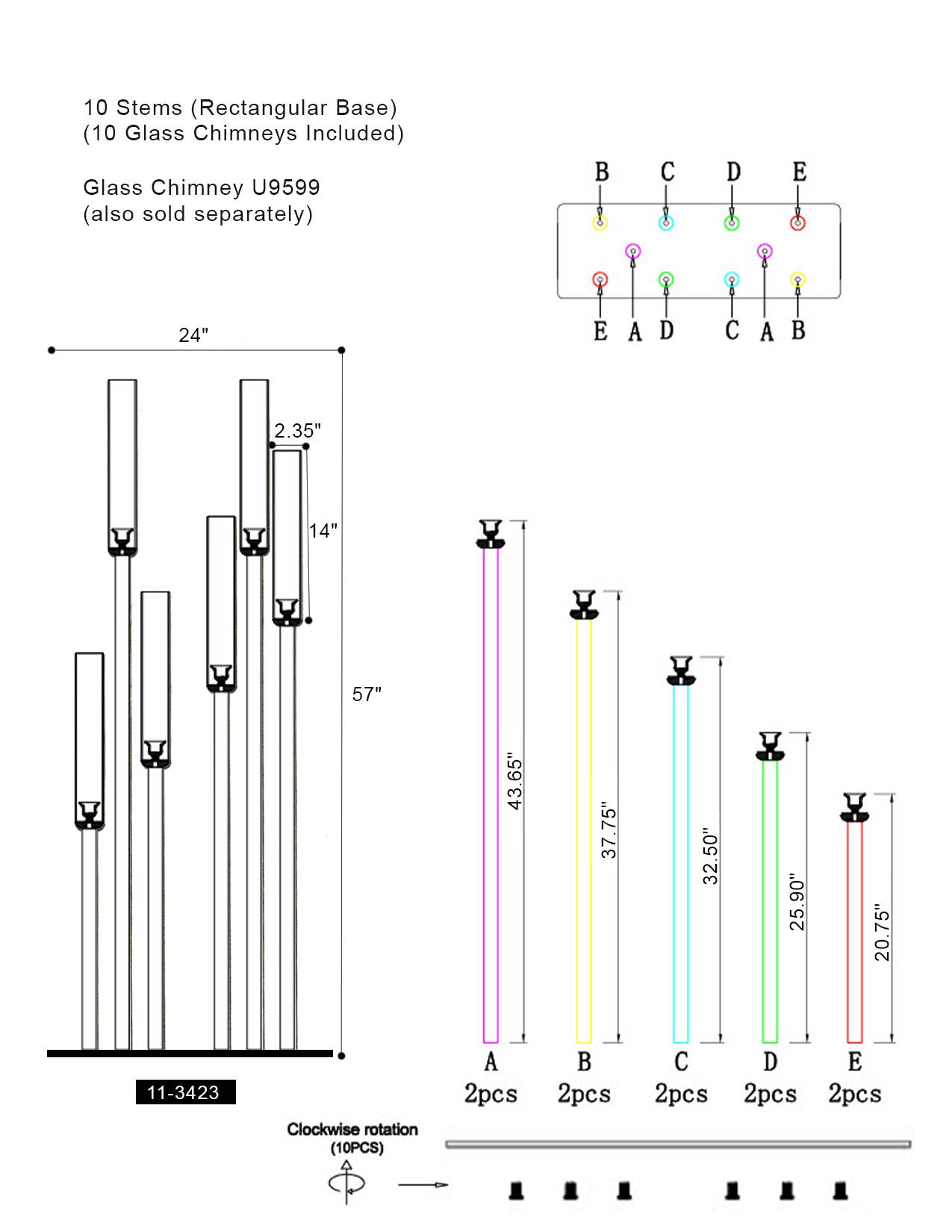 Diamond Glow Acrylic Candelabra | Twelve Thirty Four