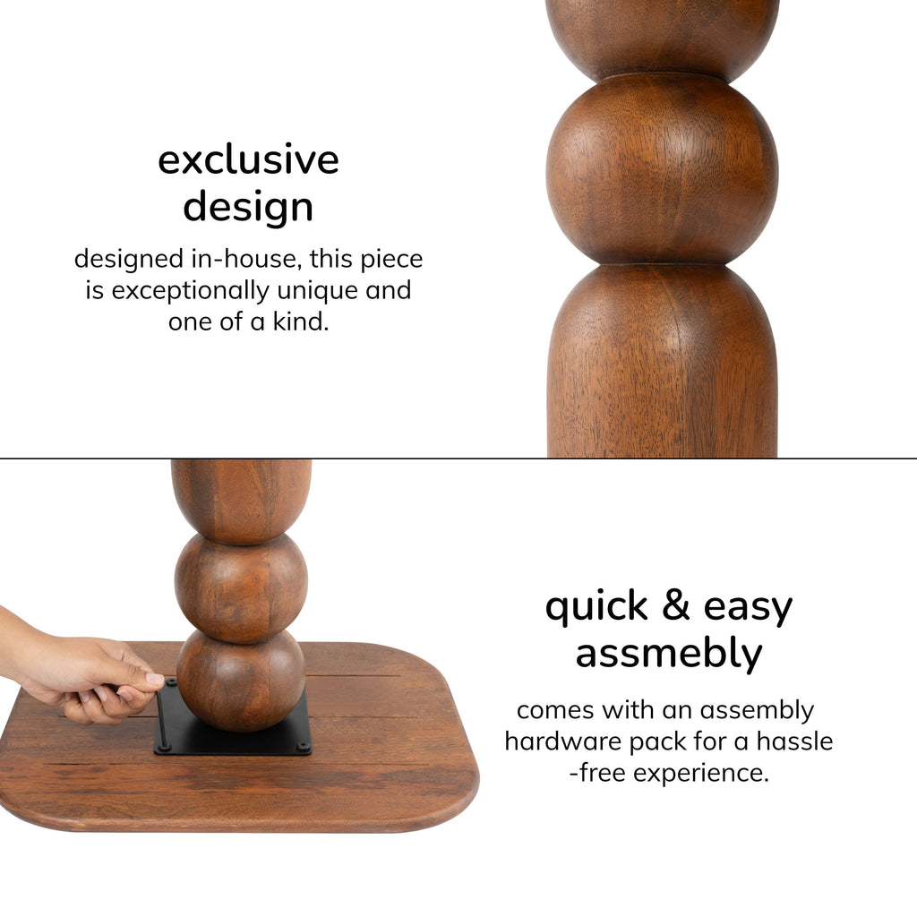 Vita Sculptural Solid Wood Accent End Table | Twelve Thirty Four