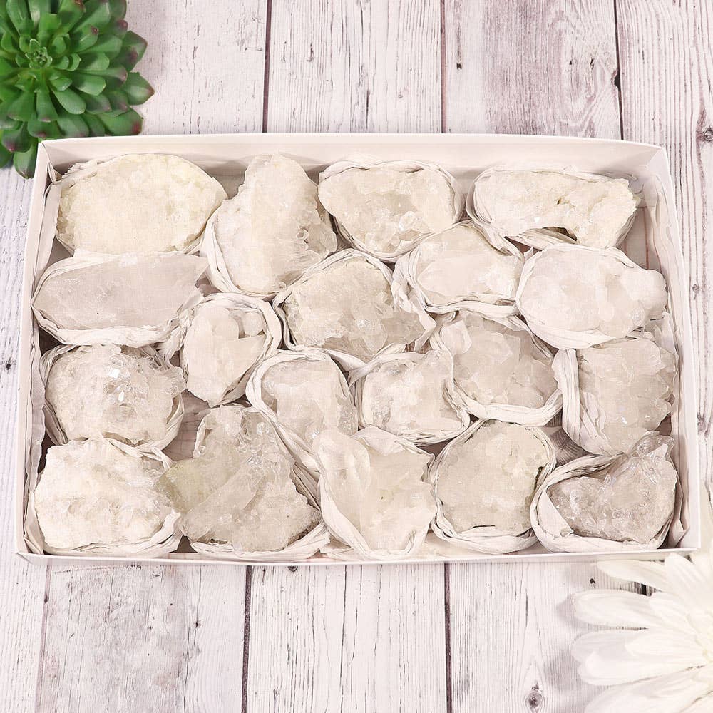 Crystal Quartz Clusters/Points in a Flat