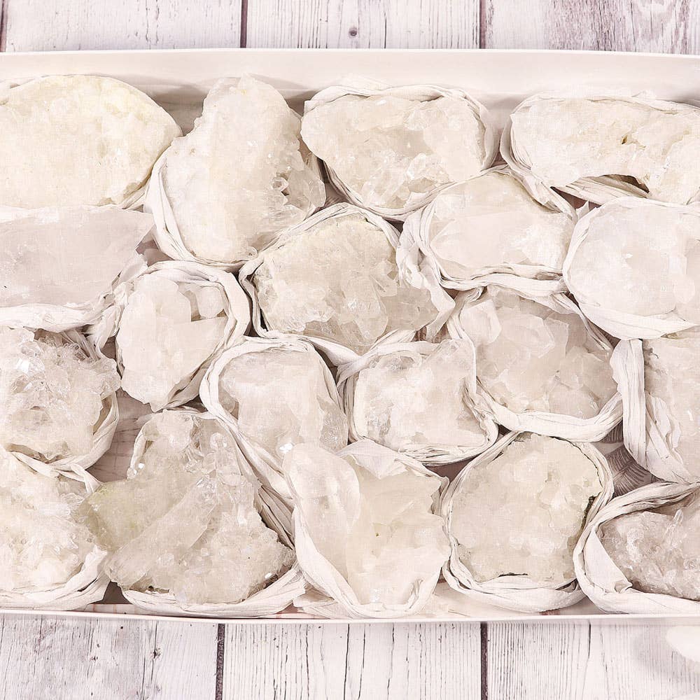 Crystal Quartz Clusters/Points in a Flat