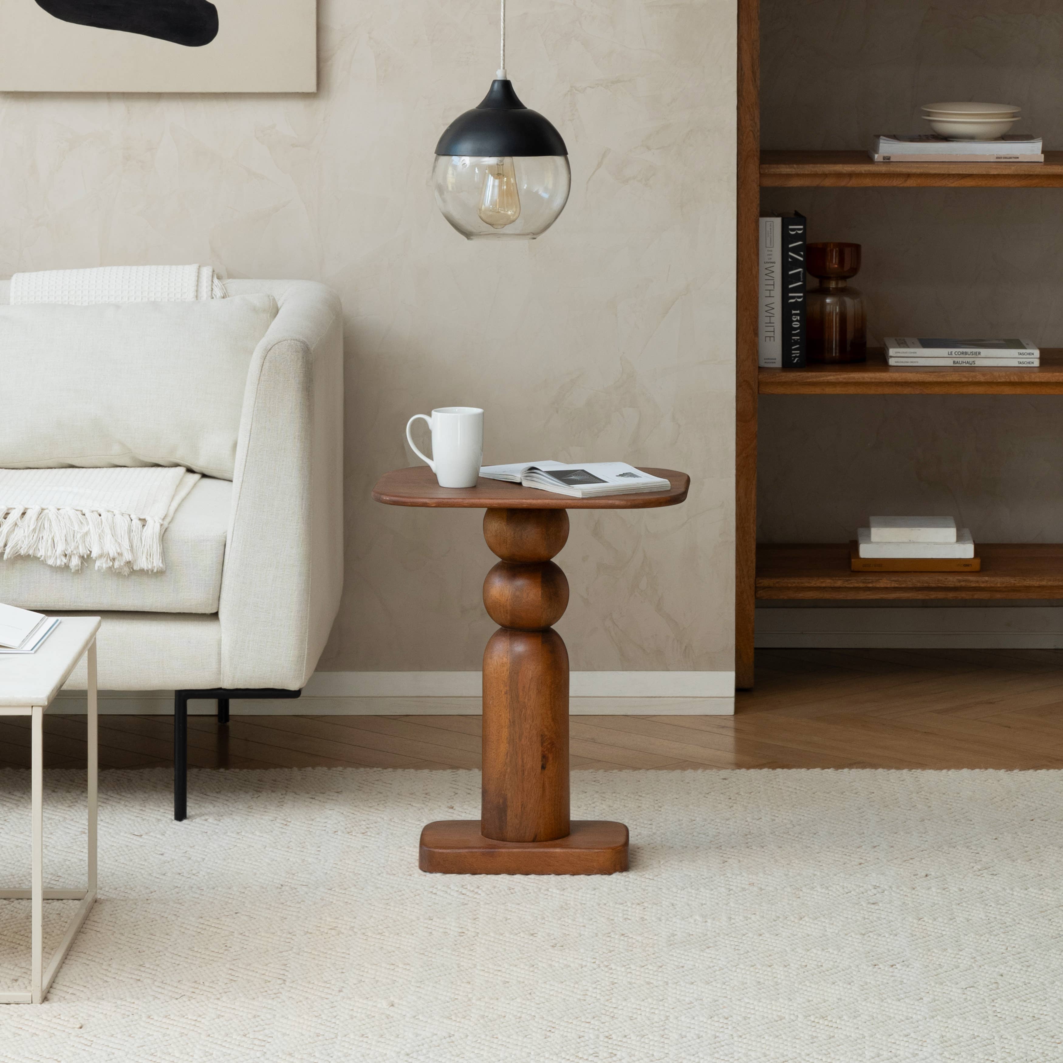 Vita Sculptural Solid Wood Accent End Table | Twelve Thirty Four