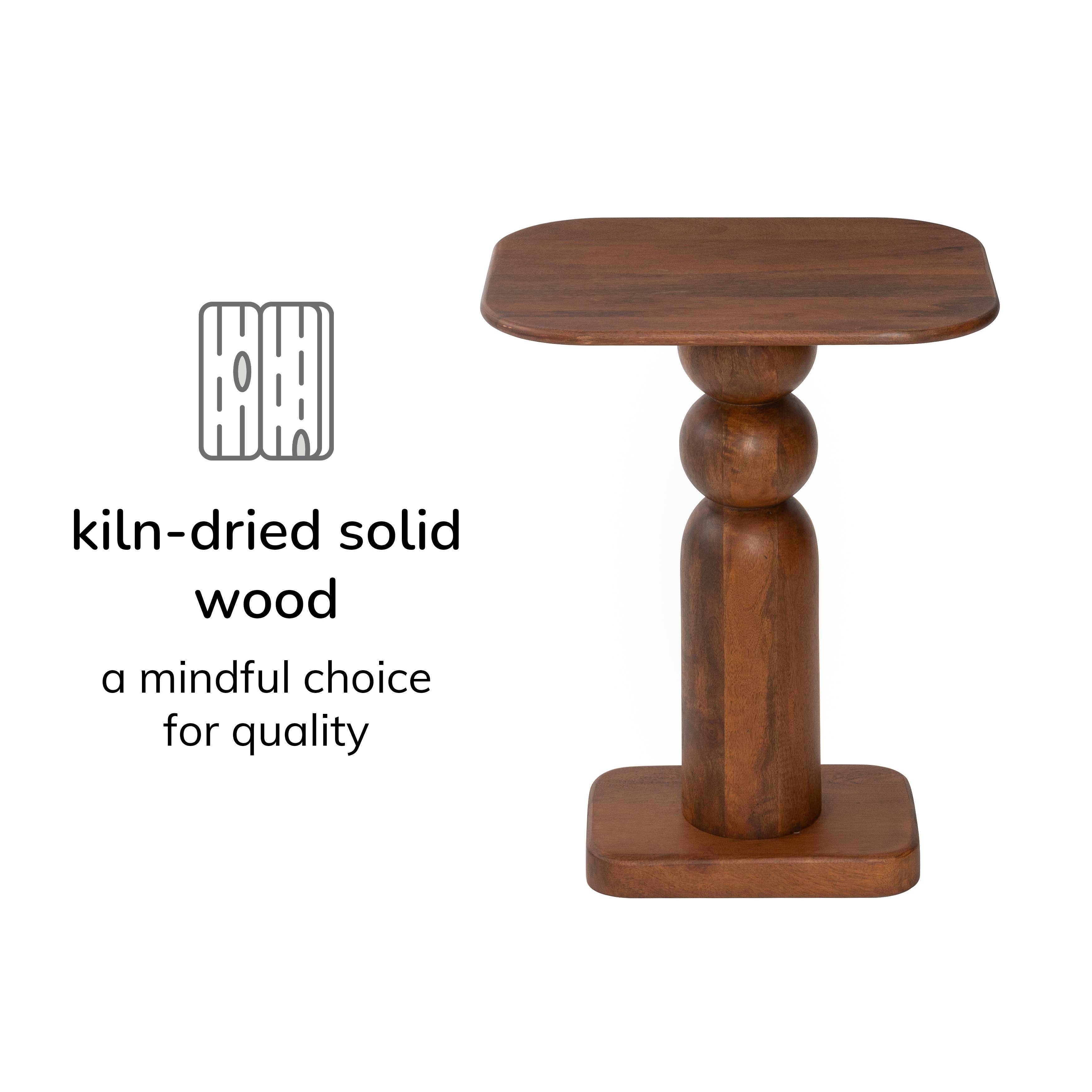 Vita Sculptural Solid Wood Accent End Table | Twelve Thirty Four