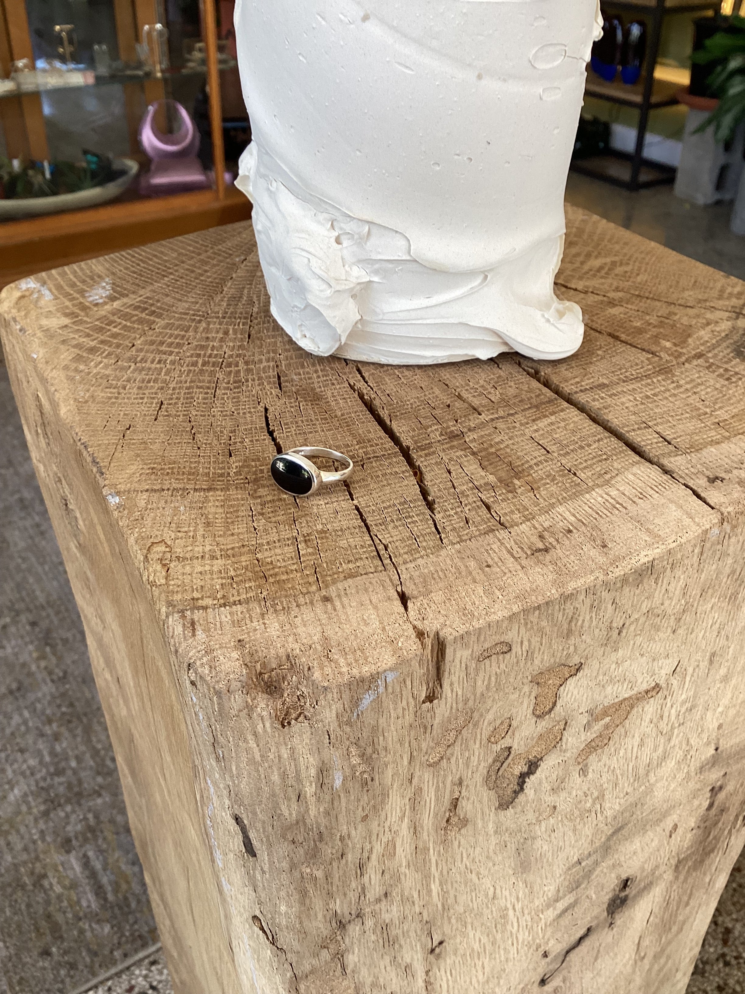 Simonett — Black Flat Stone Signet Ring