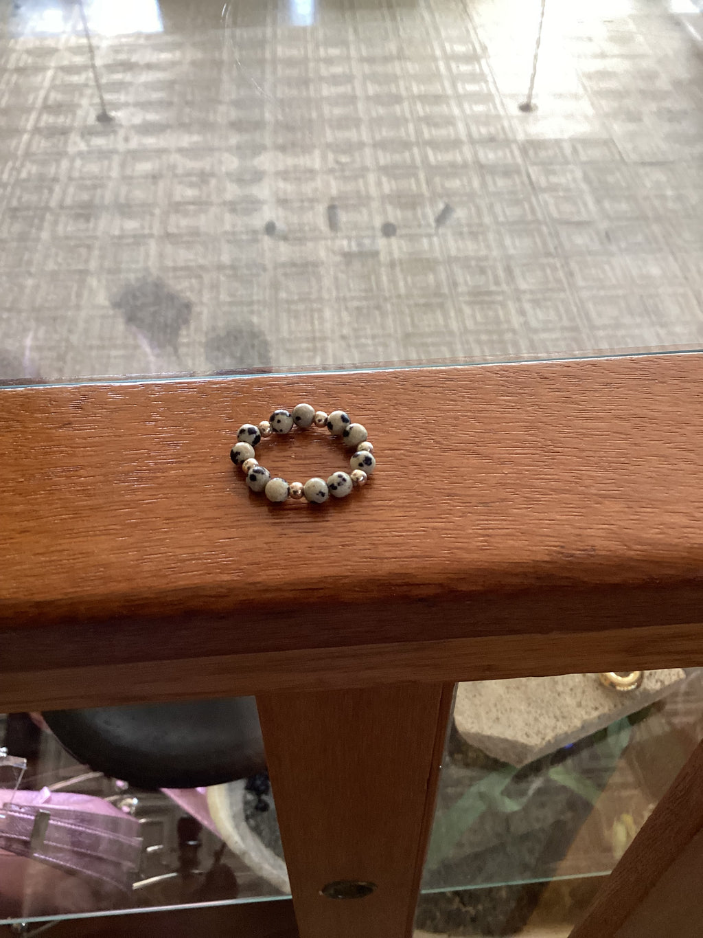 Simonett — Spotted Bead & Silver Ring