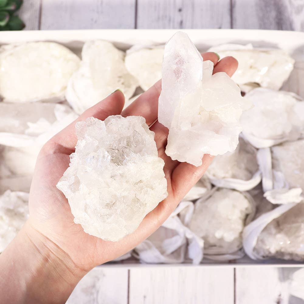 Crystal Quartz Clusters/Points in a Flat