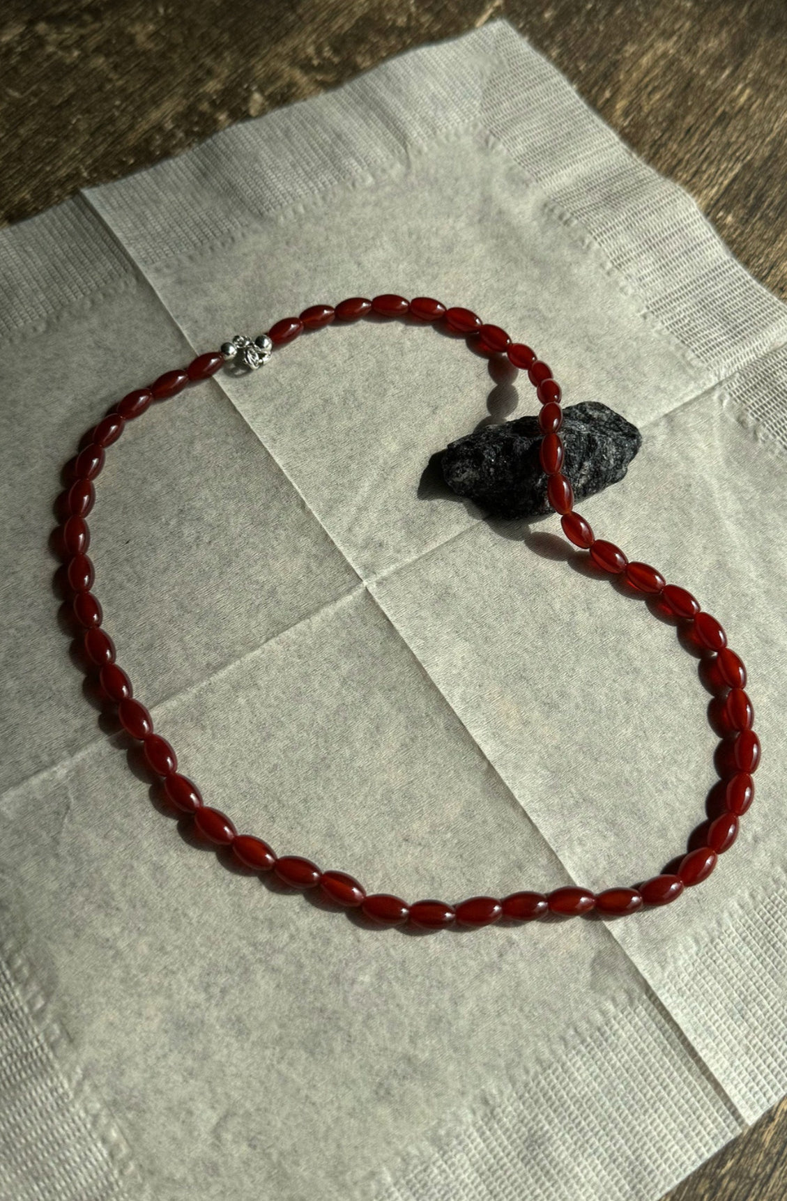 Simonett — Glass Bead Necklace, Red