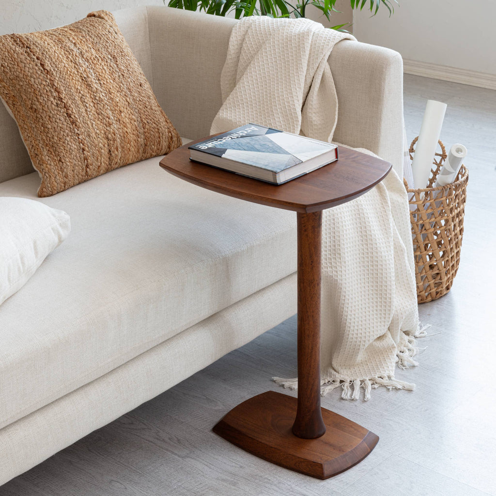 Ellis Solid Wood C Shaped Sofa Side End Table | Twelve Thirty Four