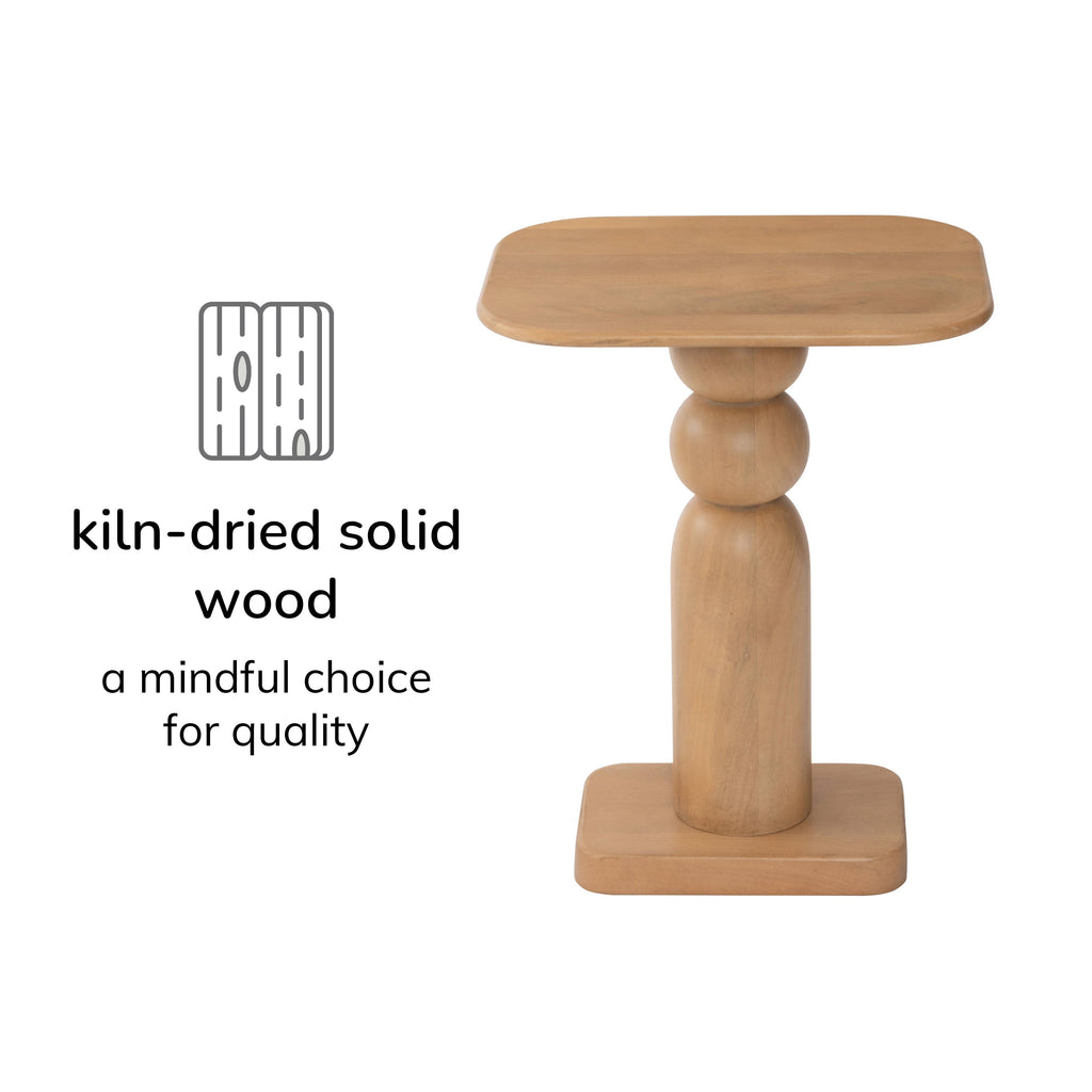 Vita Sculptural Solid Wood Accent End Table | Twelve Thirty Four