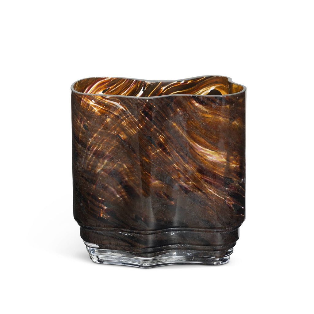 Clover Glass Vase, Tortoise, Small
