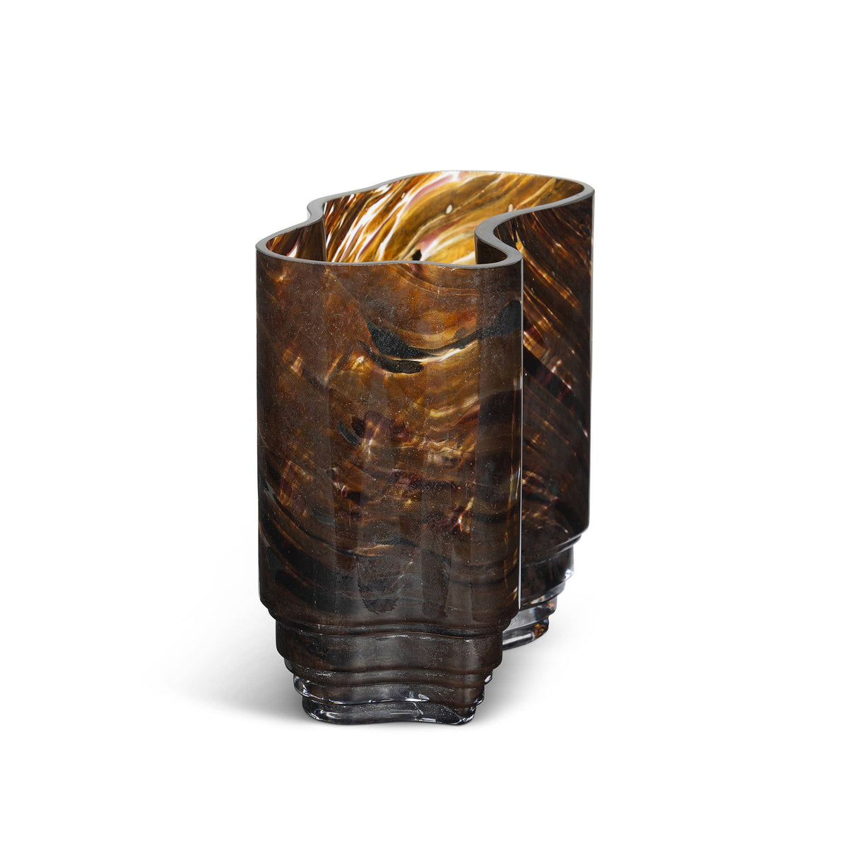 Clover Glass Vase, Tortoise, Small