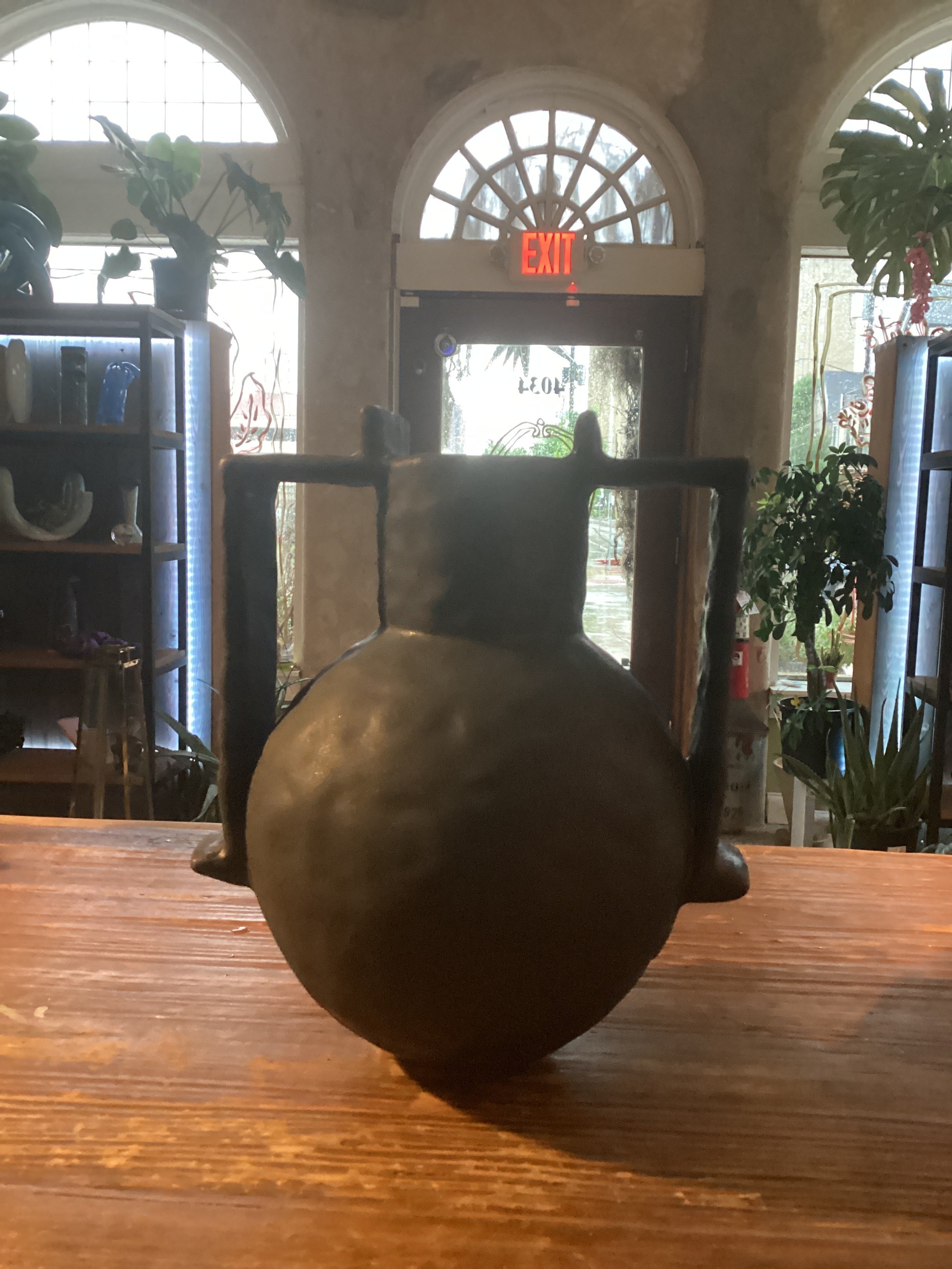 Giselle Hicks Coal Black Vase with Square Handles