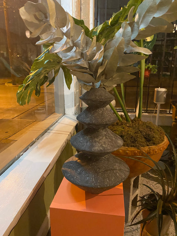 Giselle Hicks - Mottled Black Quad Zigzag — handmade ceramic | Twelve Thirty Four