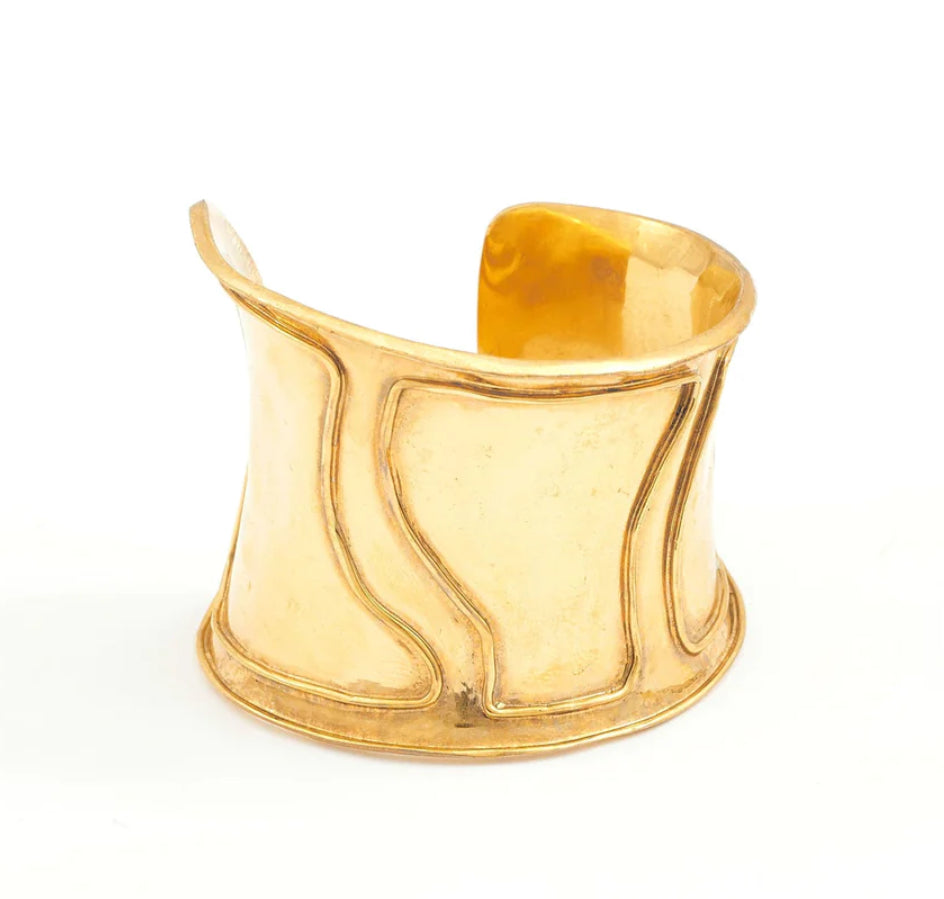 Elizabeth Hooper Studio - Positive Space Puzzle Cuff - Gold — artisan jewelry | Twelve Thirty Four