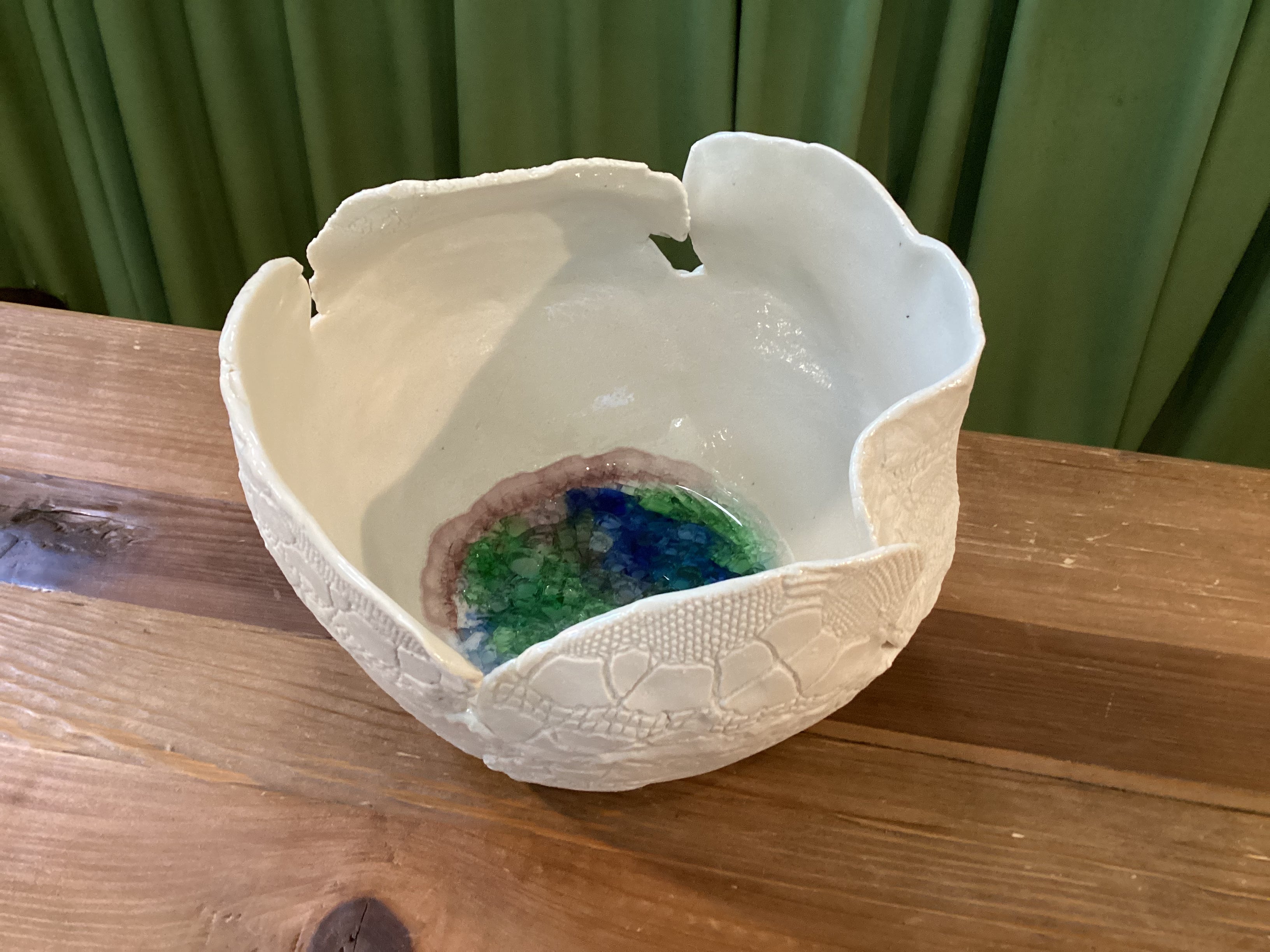 Barbara Harvel — Medium Porcelain Bowl with Glass