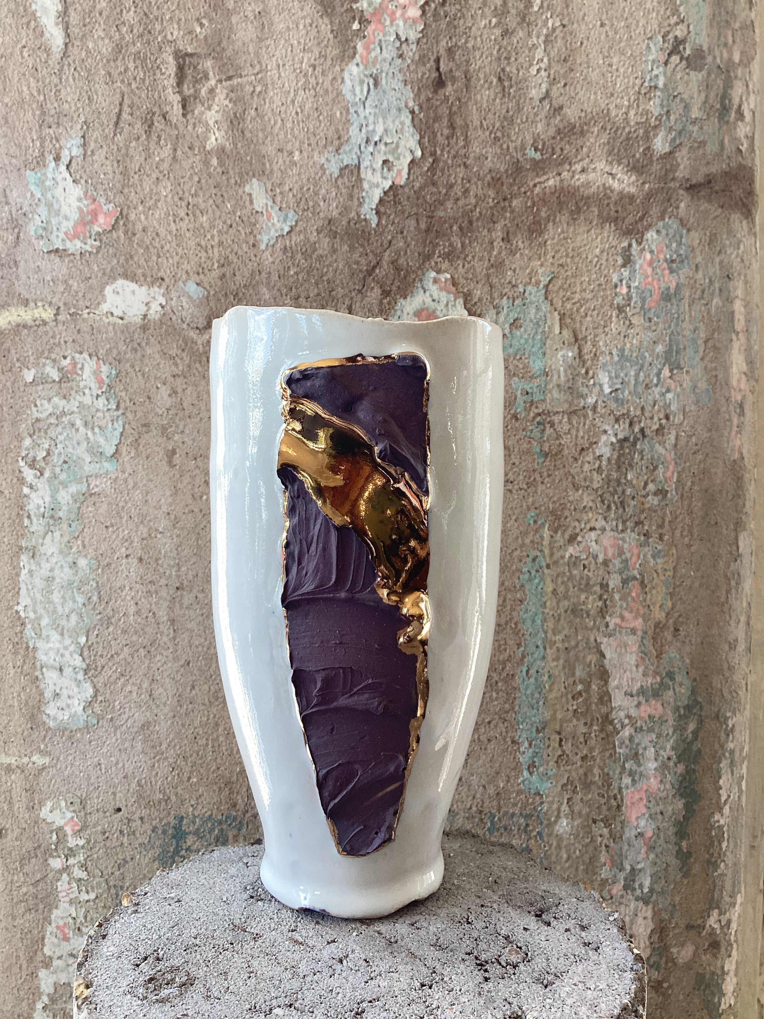 Chase Gamblin French Lilac/Gold Small Vessel #1 — handmade ceramic | Twelve Thirty Four