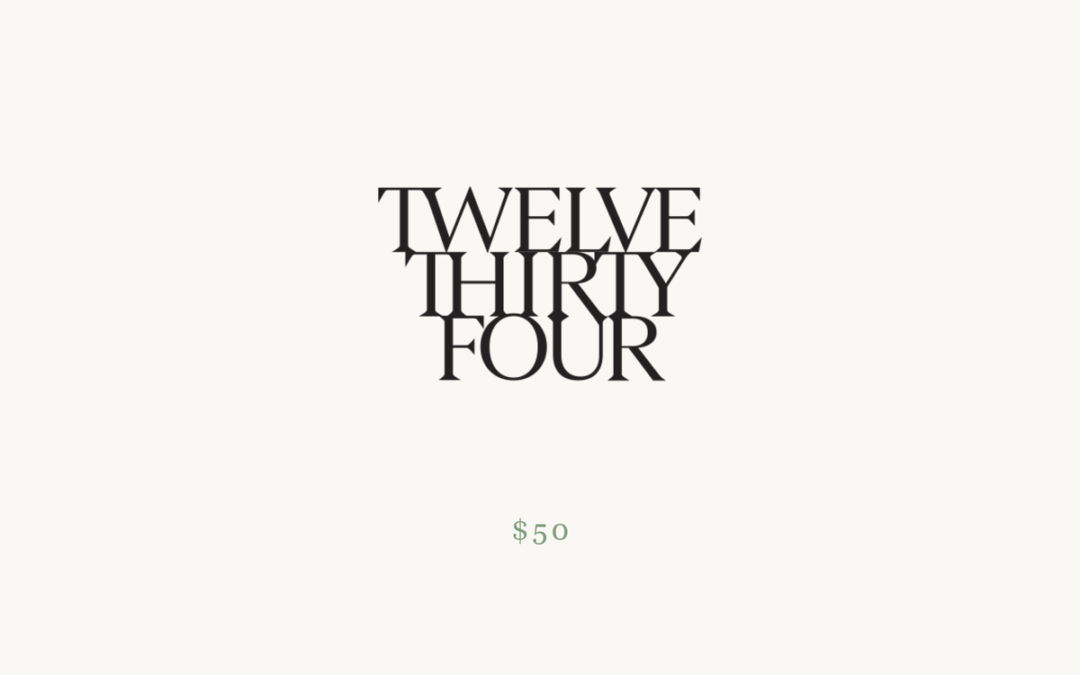 Twelve Thirty Four Gift Card