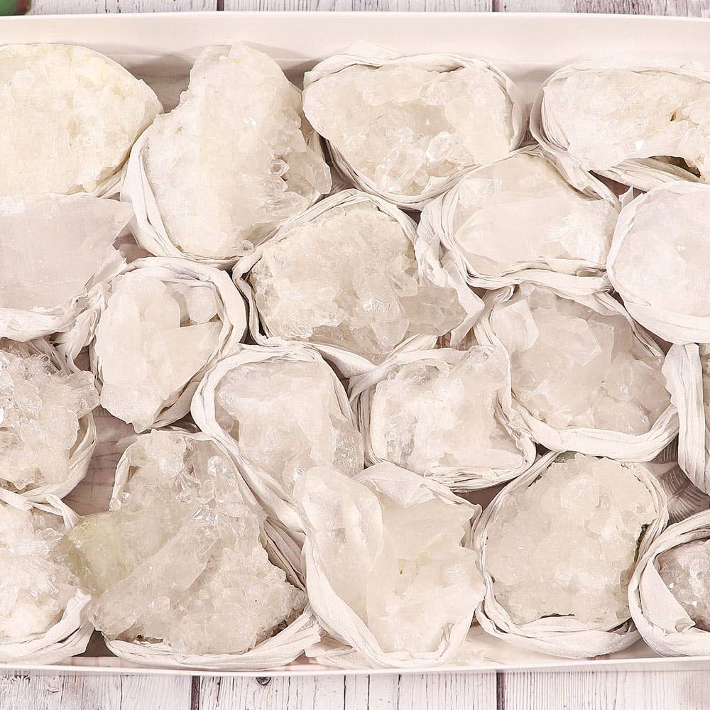 Crystal Quartz Clusters/Points in a Flat