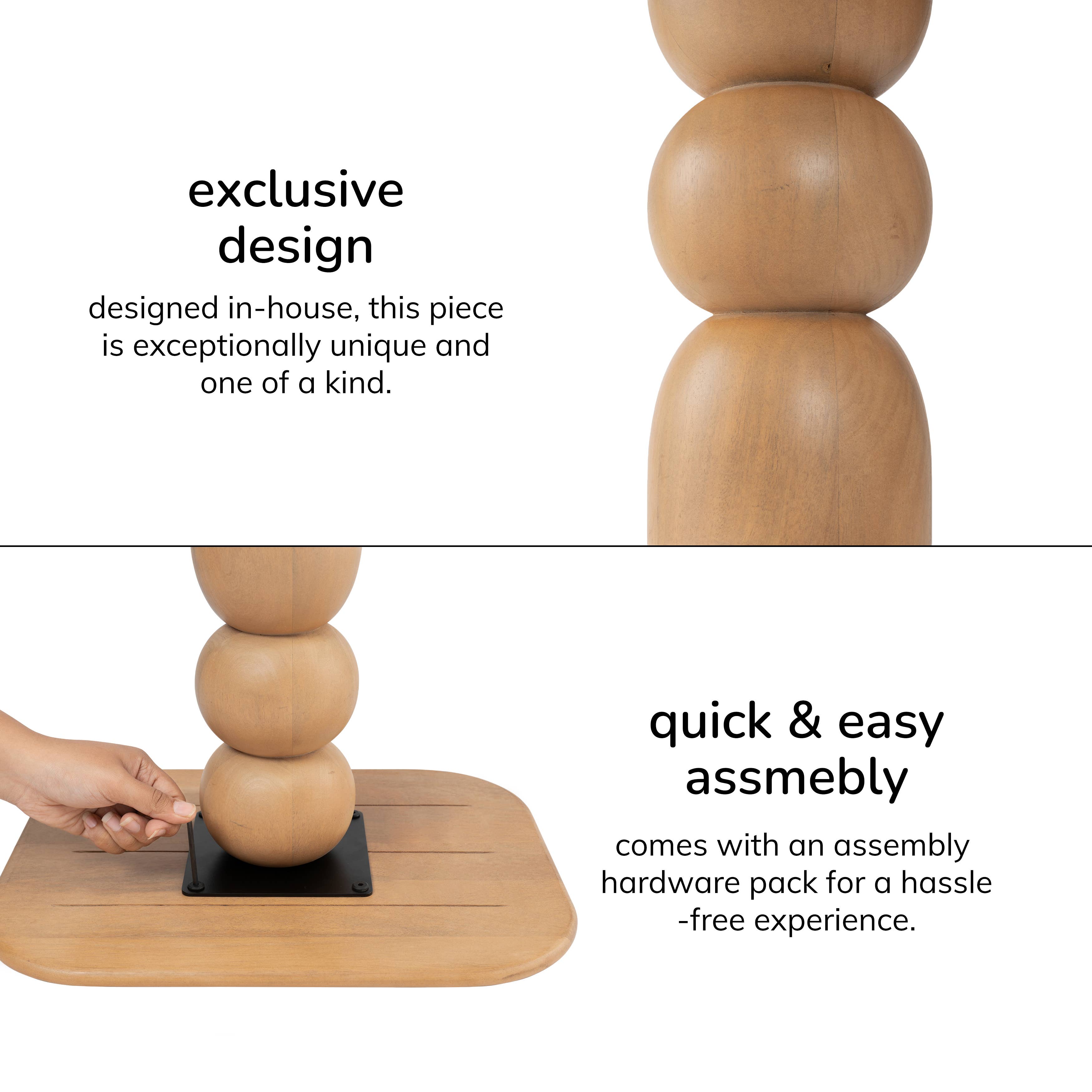 Vita Sculptural Solid Wood Accent End Table | Twelve Thirty Four
