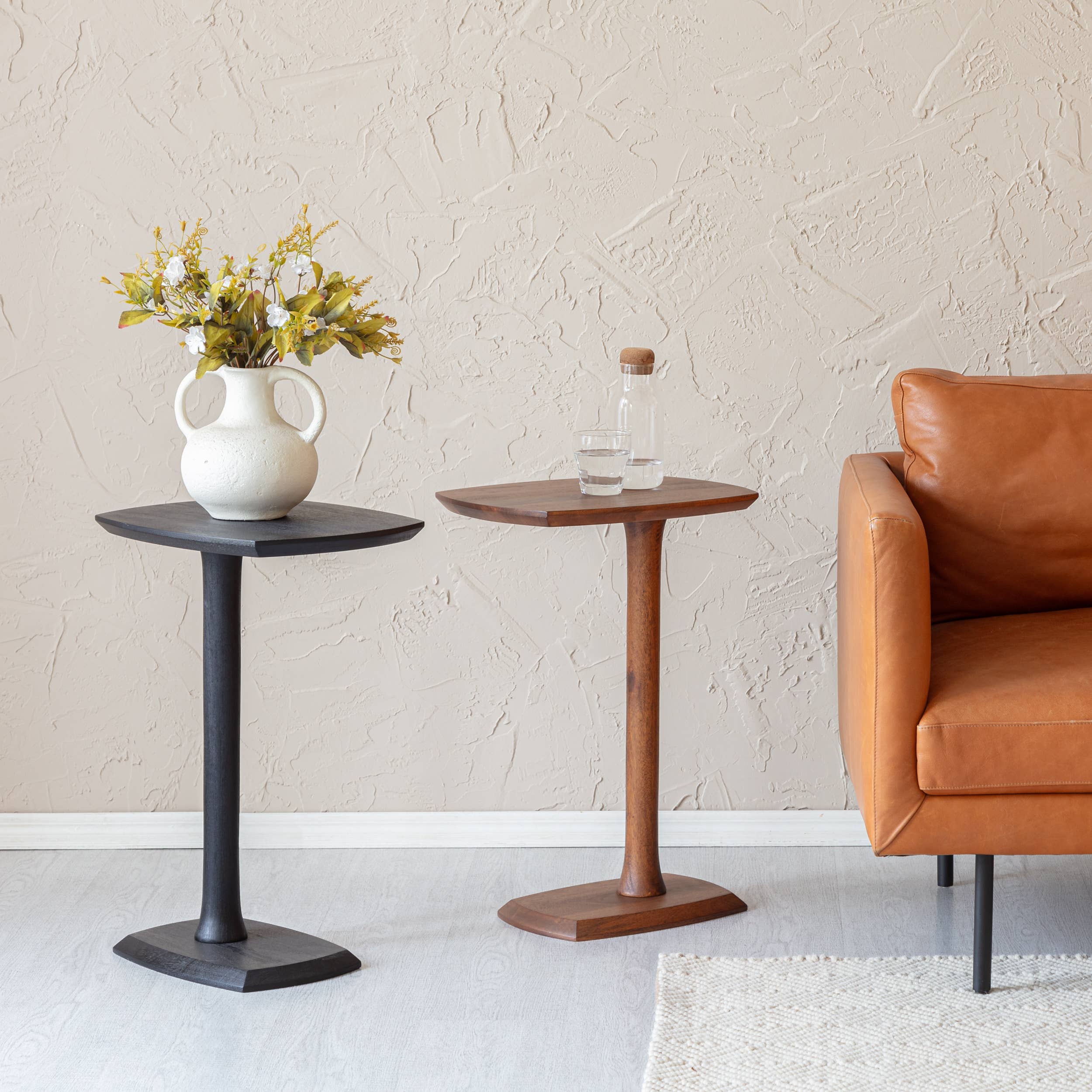 Ellis Solid Wood C Shaped Sofa Side End Table | Twelve Thirty Four