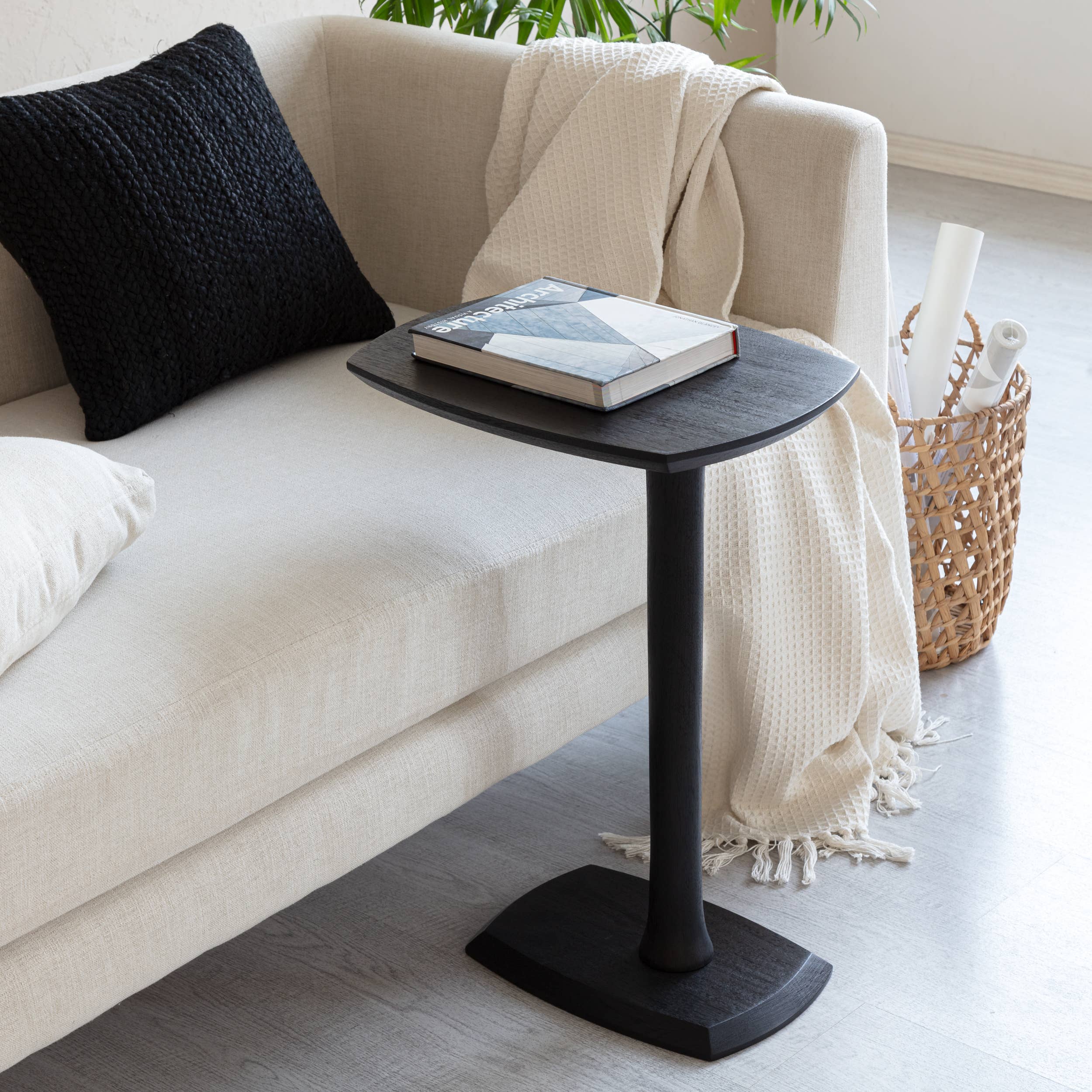 Ellis Solid Wood C Shaped Sofa Side End Table | Twelve Thirty Four