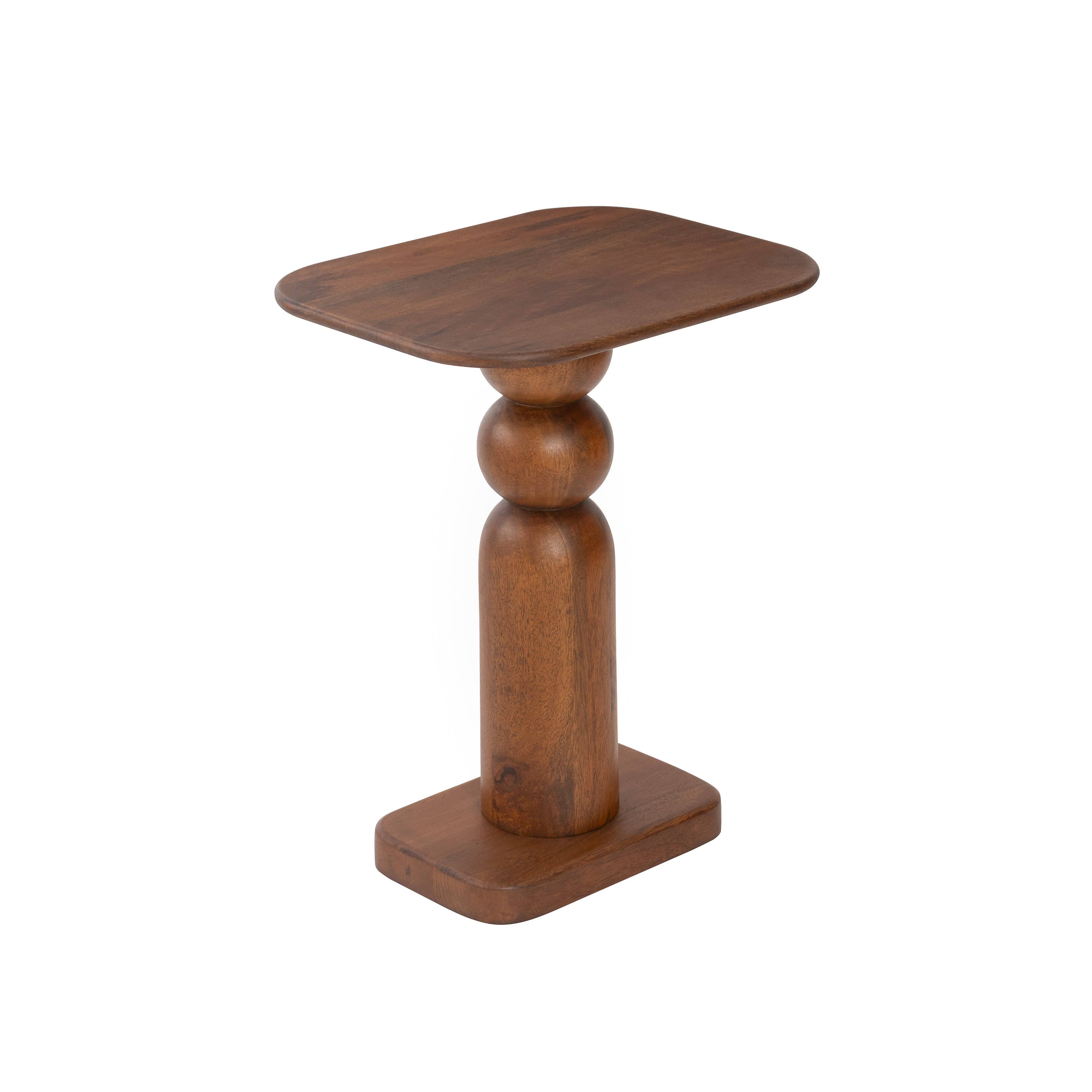 Vita Sculptural Solid Wood Accent End Table | Twelve Thirty Four